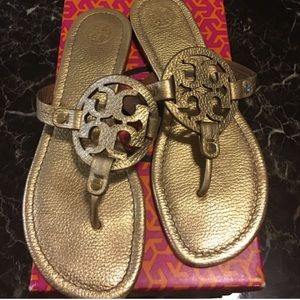 Gold Tory Burch AUTHENTIC Miller Sandal
